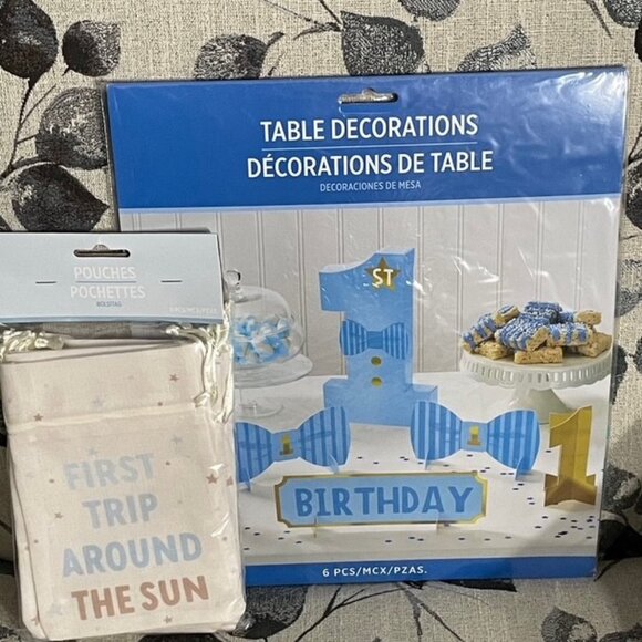 1st Birthday Boy Party Table Decorations and Goodie Bags - NEW - Picture 1 of 5